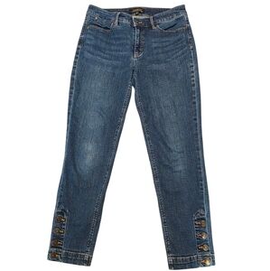 Talbots Ankle Jeans Flawless Five Pocket Size 6 Blue Stretch High Rise Denim